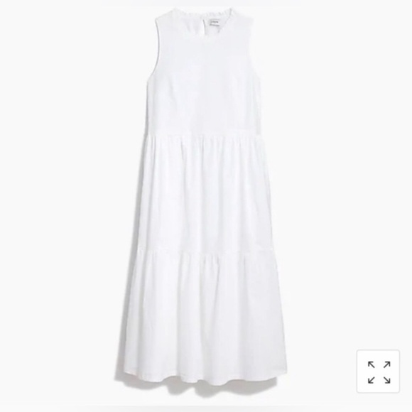 J.CREW White Sleeveless Poplin Tiered Midi Dress Size 6 - Picture 2 of 9